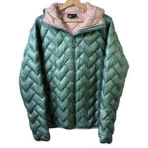 Men's Green Down Quilted Ski Jacket
